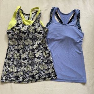 Lululemon racerback tanks. built-in sports bra. 6